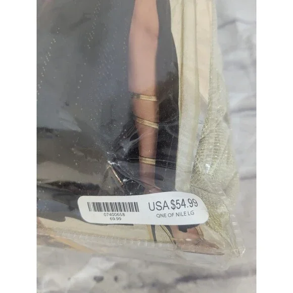 Spirit Halloween Nile Queen‎ Cleopatra Dress, Cape, Jewelry Missing Belt LARGE - Picture 5 of 5